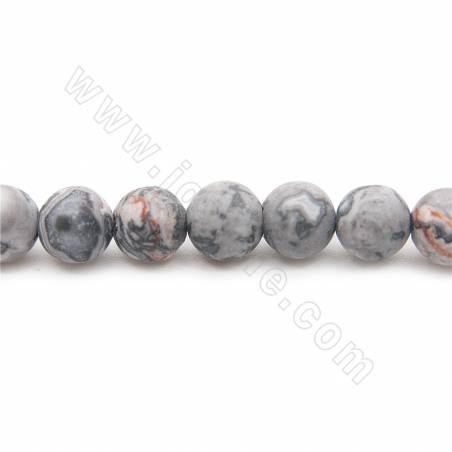 Perles en pierre de carte naturelle matte cordon rond diamètre 6mm trou 1.2mm 15~16''/cordeau