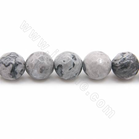 Natural map stone beads strand faceted round diameter 8mm hole 1.2 mm 15''-16''/strand