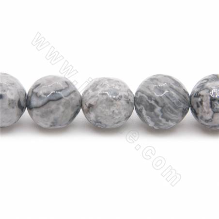 Natural map stone beads strand faceted round diameter 10mm hole 1.2 mm 15''-16''/strand