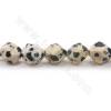 Rangée de perles en jaspe dalmatien naturel facettes étoile taille 7x8mm trou 1.2mm 15''-16''/rangée