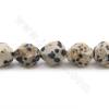 Rangée de perles en jaspe dalmatien naturel facettes étoile taille 8x10mm trou 1.2mm 15''-16''/rangée