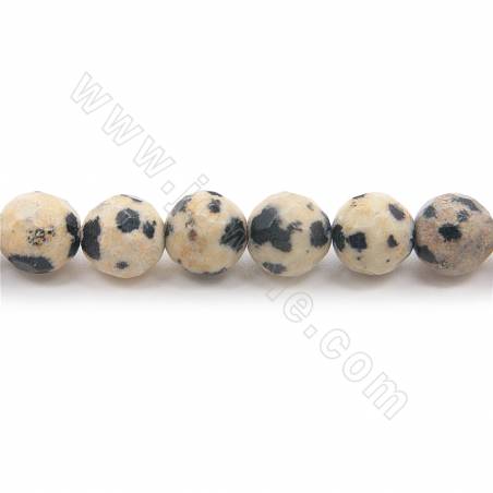 Natürliche dalmatinische Jaspisperlen Strang Facettierter runder Durchmesser 6 mm Loch 1,2 mm 15 '' - 16 '' / Strang
