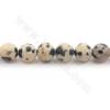 Rangée de perles en jaspe dalmatien naturel à facettes rondes, diamètre 6mm, trou 1.2mm 15''-16''/rangée