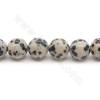 Natural dalmatian jasper beads strand round diameter 8mm hole 1.2mm 15''-16''/strand