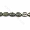 Rouleaux de perles de jaspe zébré vert naturel, ovale plat, taille 12x15mm,  trou 1.2mm, 15~16"/rangée