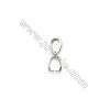 925 Sterling Silver Pinch Bail  Rhodium  6x16mm  Cubic Zirconia Micro Pave