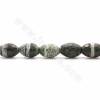 Rouleaux de perles de jaspe zébré vert naturel, baril (facettes), taille 10x14mm, trou1.2mm, 15~16"/rangée
