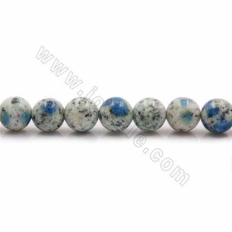 Rouleaux de perles de jaspe naturel K2, rond, diamètre 8mm, trou 1mm, 15~16"/rangée