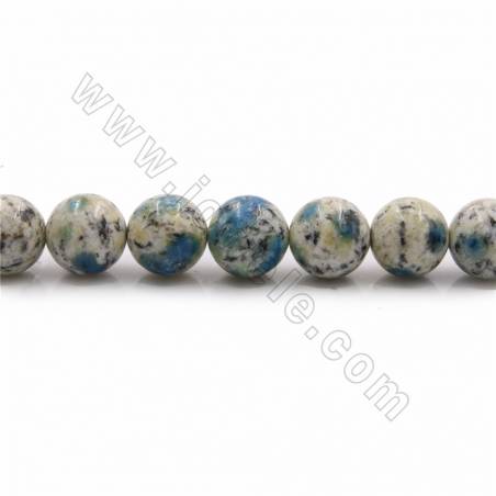 Fili di perle di diaspro naturale K2, rotonde, diametro 10mm, foro1 mm, 15~16"/filamento