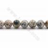 AA Rouleaux de perles de jaspe naturel K2, rond, diamètre 10mm, trou 1mm, 15~16"/rangée