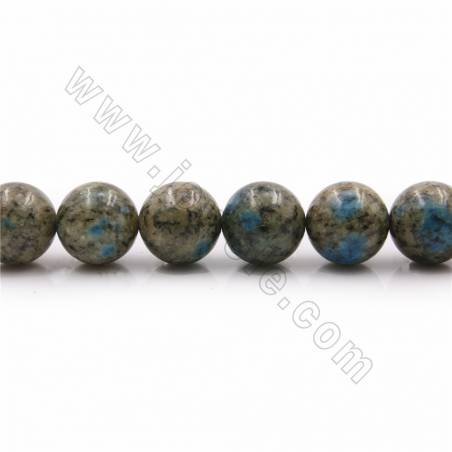 Rouleaux de perles de jaspe naturel K2, rond, diamètre 14mm, trou 1mm, 15~16"/rangée