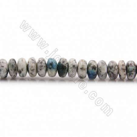 Fili di perle di diaspro naturale K2, Abacus, dimensioni 4x7 mm, foro 0,7 mm, 15~16"/filamento