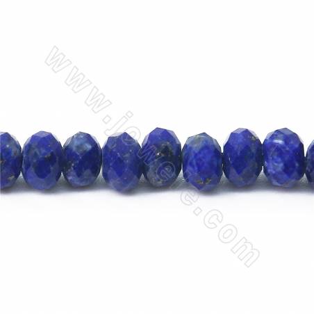 Perles de lapis-lazuli naturelles en forme d'abaque à facettes taille 4x6mm trou 0.8mm 15~16"/cordeau
