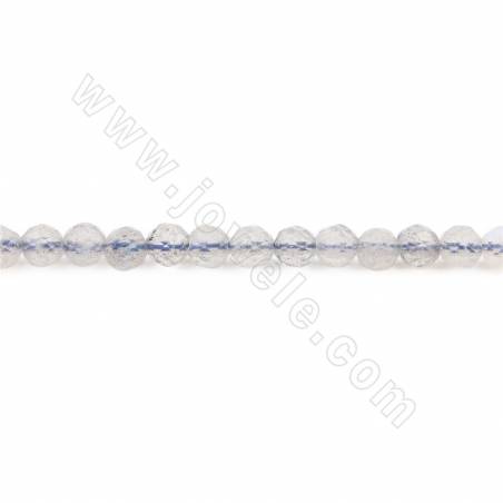 Natural Labradorite Beads Strand Faceted Round Diameter 3mm Hole 0.3mm Length 39~40cm/Strand