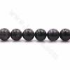 Rouleaux de perles de Labradorite noire naturelle, ronde, taille 14mm, trou 1.2mm, 15~16"/ruban