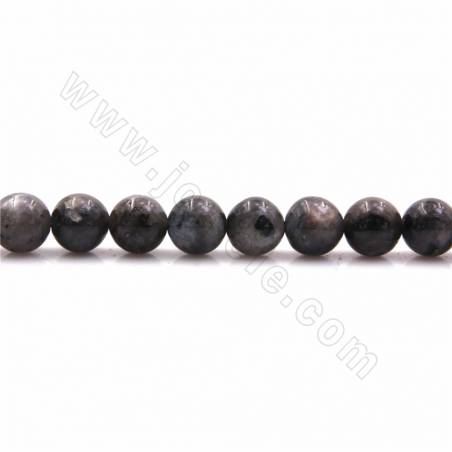 Rangées de perles de Labradorite noire naturelle, facettes rondes, diamètre 8mm, trou 1mm, 15~16"/rangée