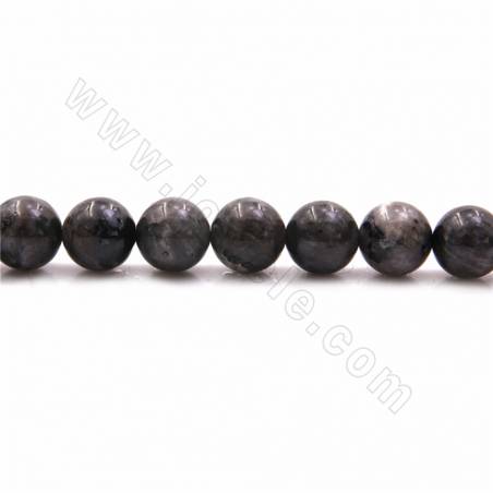 Fili di perline di labradorite nera naturale, rotondo sfaccettato, diametro 10 mm, foro 1,2 mm, 15~16"/filare