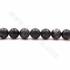 Fili di perline di labradorite nera naturale, rotondo sfaccettato, diametro 10 mm, foro 1,2 mm, 15~16"/filare