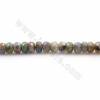 Rouleaux de perles de Labradorite électrodéposées, Abacus (facettes), Taille 4x5mm, Trou 0.7mm, Longueur 15~16"/rangée