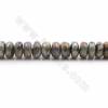 Rouleaux de perles de Labradorite électrodéposées, Abacus (facettes), Taille 5x10mm, Trou 1mm, Longueur 15~16"/rangée