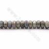 Rouleaux de perles de Labradorite électrodéposées, Abacus (facettes), Taille 7x12mm, Trou 1mm, Longueur 15~16"/rangée