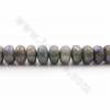 Rouleaux de perles de Labradorite électrodéposées, Abacus (facettes), Taille 9x15mm, Trou 1mm, Longueur 15~16"/rangée