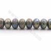 Rouleaux de perles de Labradorite électrodéposées, Abacus (facettes), Taille 10x17mm, Trou 1mm, Longueur 15~16"/rangée
