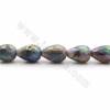 Rouleaux de perles de labradorite électrodéposées, goutte d'eau (facettes), taille 13x18mm, trou1mm, longueur 15~16"/ruban