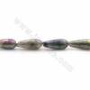 Rouleaux de perles de labradorite électrodéposées, goutte d'eau (facettes), taille 8x20mm, trou 1mm, longueur 15~16"/ruban