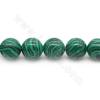 Perles de Malachite de Synthèse Ronde Diamètre 8mm Trou 1.2mm 15''-16''/coton