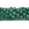 Perles de Malachite de Synthèse Ronde Diamètre 10mm Trou 1.2mm 15''-16''/coton