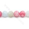 Collier de perles de morganite naturelle ronde diamètre 10 mm trou 1.2 mm 15~16"/cordeau