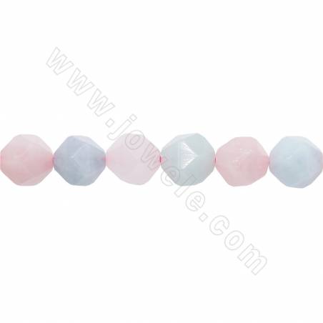 Natural morganite beads strand faceted star cut size 9x10mm hole 1.2mm 15~16"/strand
