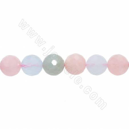 Perline naturali di morganite sfaccettate rotonde diametro 10mm foro 1mm 15~16"/filo