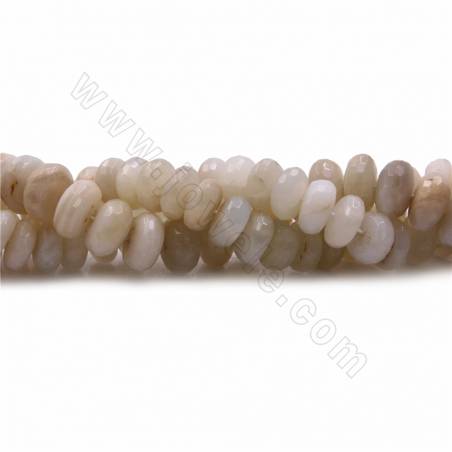 Collier de perles en pierre de lune blanche naturelle, abaque à facettes, taille 7x14mm, trou 1mm, 15~16"/cordeau
