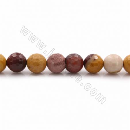 Rouleaux de perles en mookaite naturel, rond à facettes, diamètre 8mm, trou1mm, longueur 15~16"/ruban
