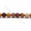 Fili di perline naturali di mookaite, rotonde sfaccettate, diametro 8 mm, foro 1 mm, lunghezza 15~16"/filare