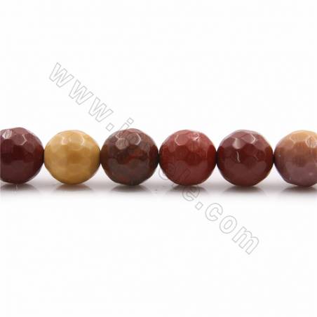 Rouleaux de perles en mookaite naturel, rond à facettes, diamètre10mm, trou 1mm, longueur 15~16"/ruban