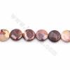 Rouleaux de perles en mookaite naturel, rond plat (à facettes), diamètre 20mm, trou 1mm, longueur 15~16"/rang