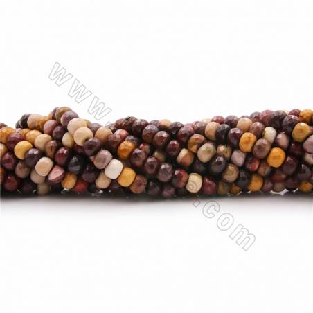 Perles Mookaite en rondelle facette sur fil Taille 5x7mm trou 0.7mm 15~16"/fil