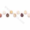 Rouleaux de perles de Mookaite naturel, goutte d'eau plate (à facettes), taille 15x20mm,trou 0.6mm, 39-40cm /rangée