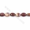 Fili di perline di mookaite naturale, ovale piatto (sfaccettato), dimensioni 10x14 mm, foro 1 mm, lunghezza 15~16"/filare