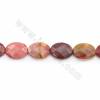 Rouleaux de perles en mookaite naturel, ovale plat (facettes), taille 13x18mm, trou 1mm, longueur 15~16"/ruban