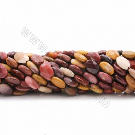 Rouleaux de perles en mookaite naturel, ovale plat (facettes), taille 18x25mm, trou 1.2mm, longueur 15~16"/ruban