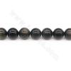 Natural Golden Sheen Obsidian Beads Strand Round Diameter14mm Hole1.2mm Length 39~40cm/Strand