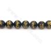 Perles Obsidienne or ronde sur fil Taille 12mm trou 1.5mm 15~16"/fil