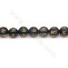 Perles Obsidienne or ronde sur fil Taille 12mm trou 1.2mm 15~16"/fil