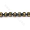 Perles Obsidienne or ronde sur fil Taille 14mm trou 1.2mm 15~16"/fil