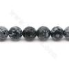 Perles d'obsidienne flocon de neige naturelles à facettes rondes 8mm trou 1.2mm 15''-16''/cordeau