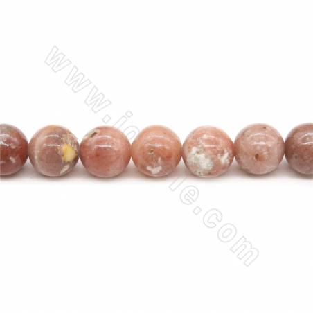 Natürliche Pflaumenblüte Jaspis Perlenkette Rund Durchmesser 10mm Loch 1,2mm Länge 39~40cm/Strang